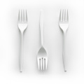 Disposable plastic medium weight white cutlery fork ,P2101W